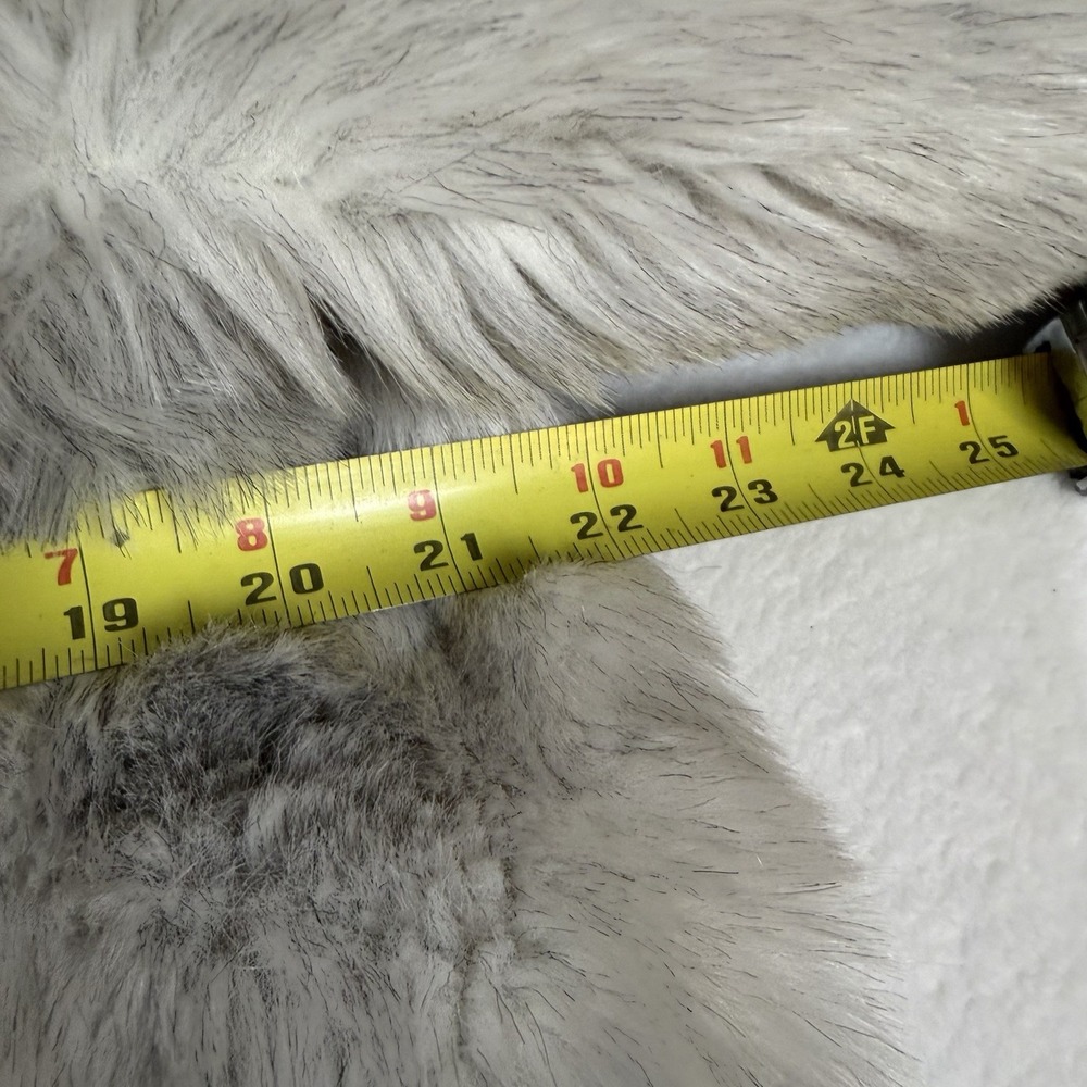 Vintage 70s 80s Faux Fur Coat Long Striped Gray Silver ILGWU Union Made M L - Picture 12 of 13